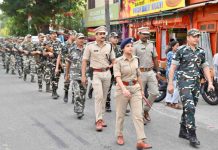 തിരഞ്ഞെടുപ്പ് സുരക്ഷാക്രമീകരണങ്ങളുടെ ഭാഗമായി റൂട്ട് മാർച്ച് നടത്തി
